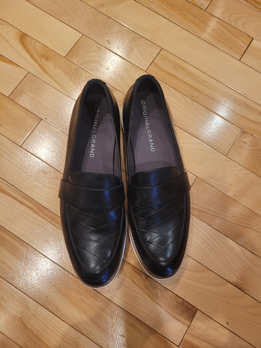 Cole Haan Black Leather Penny Loafers